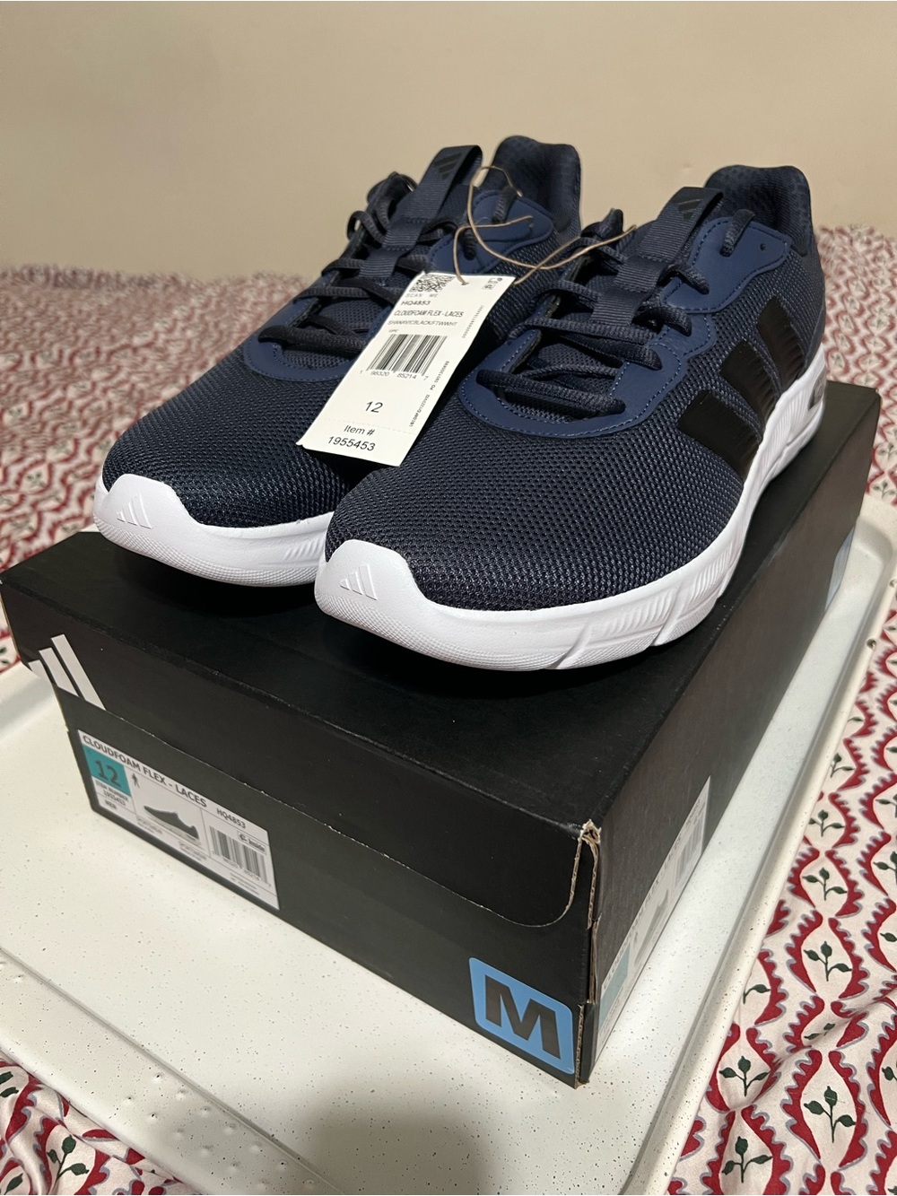 Adidas Men's Navy Running Shoes - Breathable cloudfoam flex Athletic Sneakers